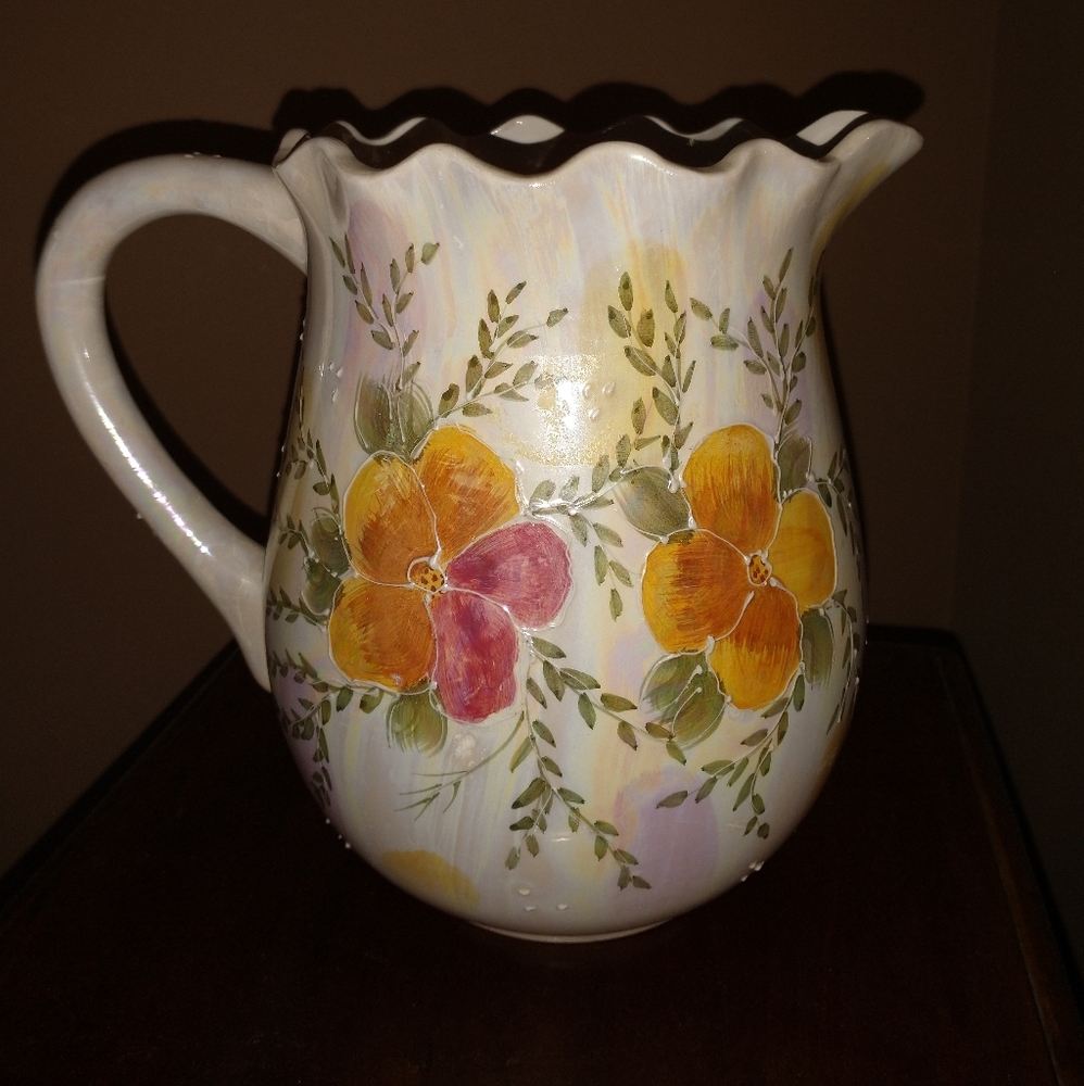 Vintage, WLC pottery water pitcher